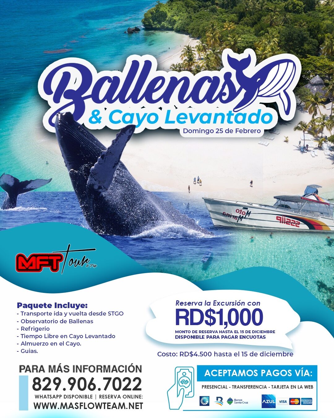 Ballenas + Cayo Levantado @ Samana